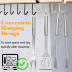 7pcs Barbecue Grill Utensils Set, Stainless Steel BBQ Tools for Outdoor Grill, Professional BBQ Accessories for Outdoor Grill, Grilling Gifts for Men, Dad, BBQ Lovers