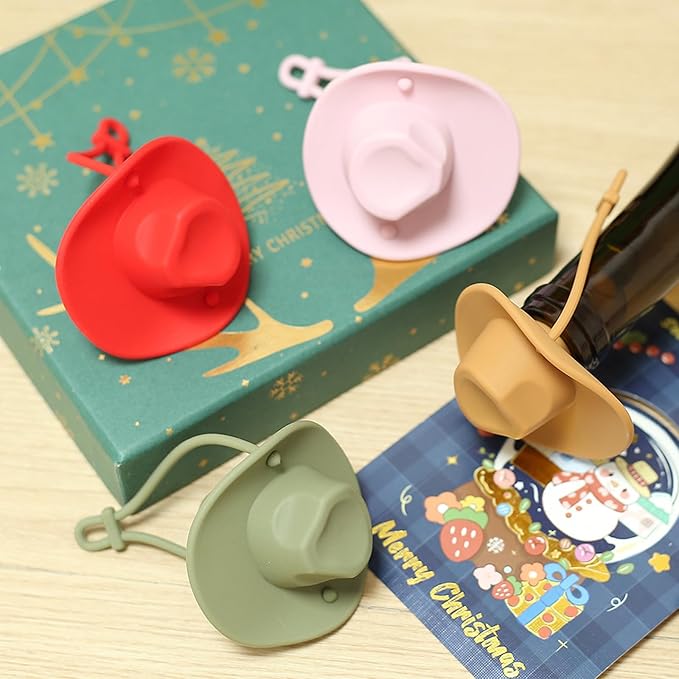 Silicone Wine Stopper, Funny Hat Shaped Wine Stoppers Decorative Wine Sealer Bottle Caps, Cute Kitchen Gadgets Wine Accessories Tools Gifts (Green)