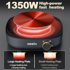 Dezin Electric Shabu Shabu Pot with Removable Pot, 4L Non-Stick Hot Pot Electric with Dual-Power Control, Electric Pot with Tempered Glass Lid for Party, Family and Friend Gathering