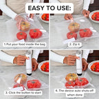 Chef Preserve Compact Vacuum Sealer for Food (Vacuum Sealer Machine + 3 Glass Vacuum Containers + 30 Reusable Vacuum Bags) Powerful Handheld Vacuum Seal Machine, Seal Meal Saver, Portable Food Sealer