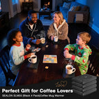 SEALON SLM03 Electric Coffee Mug Warmer (Black, 4 Pack) - 3-Temperature Desk Cup Warmer with Auto Shut-Off (4 Hours) for Heating Coffee, Tea, Milk & Beverages