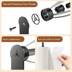3 Pack Paper Towel Holder Under Cabinet + 2 Towel Robe Hooks, Single Hand Operable Wall Mount Paper Towel Holder with Damping Effect, Adhesive or Drilled Paper Roll Holders for Kitchen, Bathroom, RV