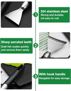2 Pack Fish Scale Remover, 304 Stainless Steel Fish Scaler Scraping Tool, Serrated Fish Cleaning Tools,Sharp Fish Descaler Tool for Restaurant Chef and Home Cooking Seafood Tools