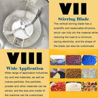 Industrial Blender Mixer Vertical Color Mixer, PP/PVC Pellets Mixer Stainless Steel Industrial Blender Mixer Vertical Color Mixer 110LB, 110V 1.5KW
