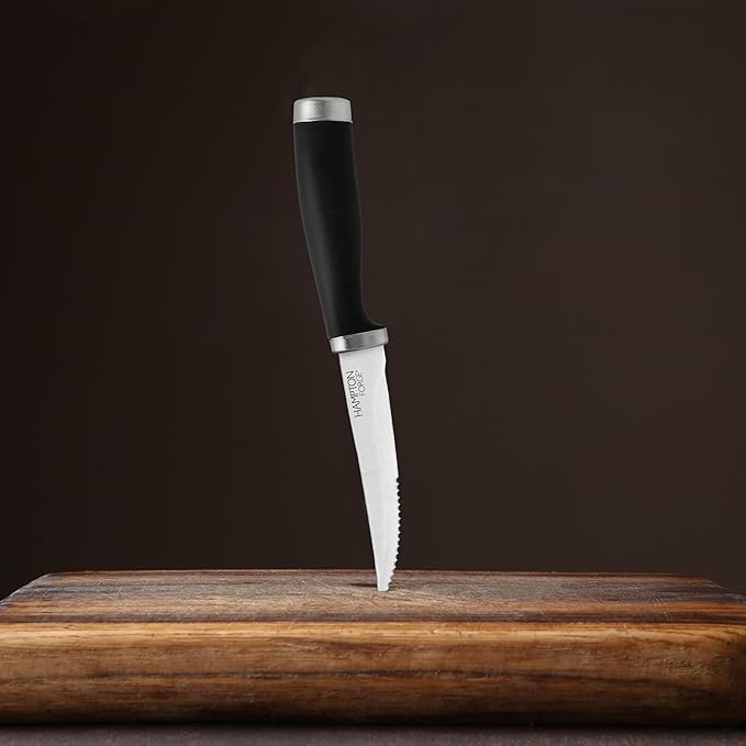 Hampton Forge Epicure–4PieceSteak KnifeSet–Black, Silver