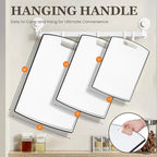 Non Slip Cutting Board, Kikcoin Extra Large Plastic Cutting Boards for Kitchen Dishwasher Safe Chopping Board Set of 3 with Juice Grooves, Easy Grip Handle