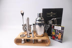 10-Piece Stainless Steel Cocktail Shaker Set with Stand – Bartender Kit w/Martini Shaker, Jigger, Strainer, Ice Tools & Decanter for Home Bar, Party & Gift