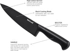 McCook® Knife Sets,German Stainless Steel Knife Block Sets with Built-in Sharpener, Black (Pack of 2)
