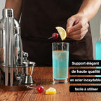 23-Piece Bartender Kit, Cocktail Shaker Set with Stand | Bar Set Drink Mixer Set with All Essential Bar Tools: Martini Shaker,Bar Mixer Spoon, Jigger, Strainer, Muddler, Pourers, for Home, Bar, Party
