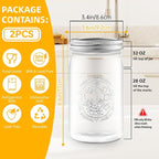 Miuyhji Wide Mouth Mason Jars 32 oz with Lids [2 Pack], Canning Jars with Metal Airtight Lids and Bands, Glass Jars for Fermenting, Pickling, Freezing, Preserving, Meal Prep, Jar Décor