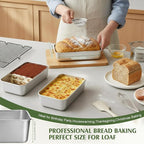 10 Pack Stainless Steel Loaf Pan Set 9 x 5 Inch Bread Baking Pans Banana Loaf Tins For Baking Cake Meatloaf Brownies Sourdough Lasagnas Dishwasher Safe