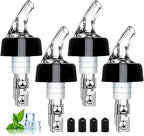Aimery Automatic Measured Bottle Pourer-Quick Shot Spirit Liquor Bottle Pourer with Dust Caps,For Wine Cocktail Dispenser Home Bar Tools 1 oz / 30ml - (4 pack)