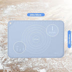 Silicone Pastry Mat 20"*16" Extra Thick Non Stick Baking Mat Food Grade Silicone Dough Rolling Bake Mat with Edge Heightening Blue