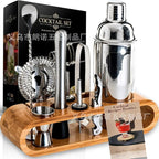 10-Piece Stainless Steel Cocktail Shaker Set with Stand – Bartender Kit w/Martini Shaker, Jigger, Strainer, Ice Tools & Decanter for Home Bar, Party & Gift