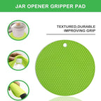 Jar Opener for Weak Hands, Seniors with Arthritis, 5 in 1 Multi Function Bottle Opener Lid Opener For Arthritic Hands with Non Slip Rubber Jar opener Gripper Pad(green)
