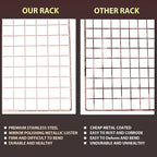 BRIOUT Cooling Rack for Baking, 16x10 Inches Baking Rack, Thick Wire Cookie Rack for Cooking, Roasting, Grilling, Drying, Oven Safe, Fits Half Sheet Pan, Rose Gold