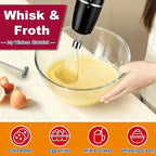 Upgraded 1100W 5-in-1 Immersion Hand Blender – 20 Variable Speeds, Up to 15,500 RPM, Handheld with Milk Frother & Food Processor, Black