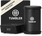 TUMBLER Pro Rolling Knife Sharpener™ - Knife Sharpening Made Easy - Ultimate Gift for Father's Day - Kit with Removable Disc System - 4-Layer Diamond Sharpening Disc & EdgeBoost Ceramic Disc (Black)