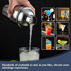 13-Piece Bartender Kit Bar Tool Set – Boston Cocktail Shaker Set with Muddler,Strainer,Jigger,Spoon–Home Bar Accessories and Drink Mixer Gift for Bartesian,Housewarming, Bar Cart Decor