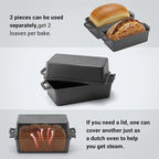 Northriver Casting 9×5 Inch Cast Iron Loaf Pan with Lid | Bread Baking Pan | Even Heat Distribution for Homemade Bread, Cake, and Meatloaf | 2 Piece Set