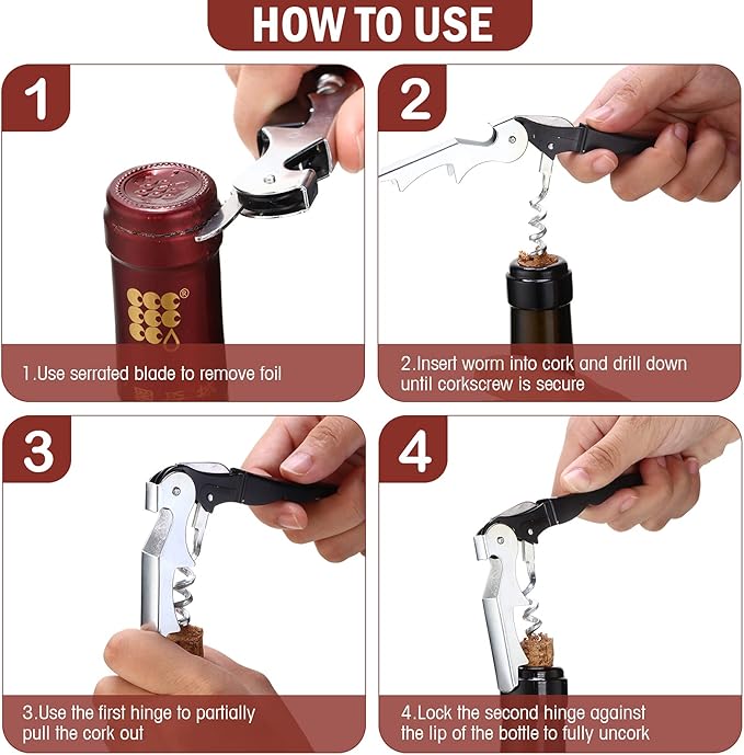 Wine Keys Opener Travel Corkscrew Wine bottle Opener Waiter Beer Bartender for Home Office Kitchen Restaurant Bar Applications(Black,24 Pieces)