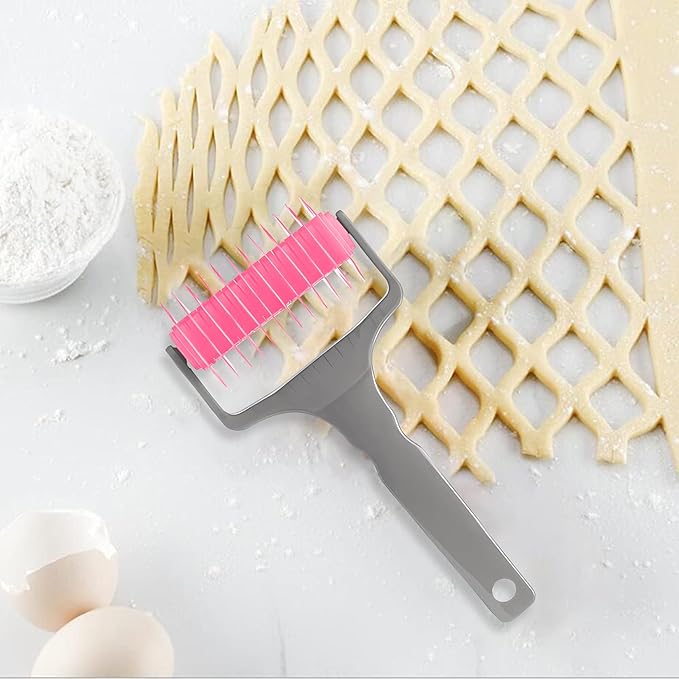 Pastry Lattice Roller Cutter, Pastry Cutter Roller DIY Baking Tool for Dought Cookie Pie, Crust Pastry Wheel for Cutting, Baking & Cooking Tool for Apple Pie Crust or Ravioli Pasta