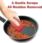 Pan Scraper, 5 Pcs Pot Scraper Plastic, Pot Scraper Non Scratch for Cast Iron, Pot and Pan Cleaning, Sturdy Scraper Kitchen Tool, Red