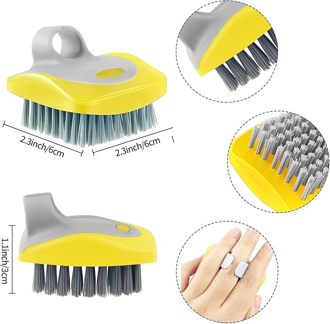 Vegetable Brush Scrubber for Food – 5-Pack Multi-Color Vegetable Brush with Soft & Hard Bristles, Silicone Handle Potato Scrubber, Ergonomic Cleaning Tools for Vegetables with Delicate or Tough Skin
