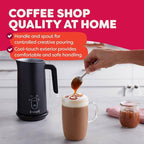 Instant Pot Milk Frother, 4-in-1 Electric Milk Steamer, 10oz/295ml Automatic Hot and Cold Foam Maker and Milk Warmer for Latte, Cappuccinos, Macchiato, From the Makers of Instant 500W, Black