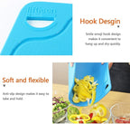 Liflicon Silicone Thick Cutting Boards Mats Set of 3pcs Foldable & Flexible Design Juice Grooves Easy Grip Handle Dishwasher Safe for Kitchen,BPA free Chif-Blue