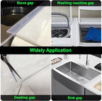 Silicone Stove Counter Gap Cover Kitchen Counter Gap Filler Transparent 25" Long Gap Filler Sealing Spills between Kitchen Appliances Washing Machine and Stovetop, Set of 2 (Clear)