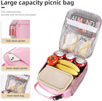 Lovoeo Lunch box Lunch bag for men women Insulated Lunchbox Lunch bags for Work Picnic Travel (Pink)