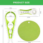 Jar Opener for Weak Hands, Seniors with Arthritis, 5 in 1 Multi Function Bottle Opener Lid Opener For Arthritic Hands with Non Slip Rubber Jar opener Gripper Pad(green)