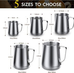 Milk Frothing Pitcher, 66oz Steaming Pitcher Stainless Steel Espresso Machine Accessories for Coffee Bar, Cappuccino Barista Tools Milk Jug Steamer Frother Cup with Decorating Latte Art Pen