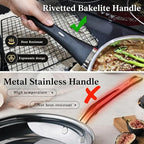 Meythway Stainless Steel Pots and Pans Set Non Toxic, 6PCs Kitchen Cookware Sets with Stay-Cool Handles, Dishwasher Safe&Compatible with All Stovetops(Gas,Electric&Induction)