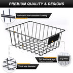 8 Pack Wire Storage Baskets for Organizing with Removable Tags, Pantry Organization Bins for Kitchen Cabinets, Closet - Metal Basket for Laundry, Garage, Refridge, Bathroom Countertop Organizer, Black