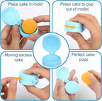 Lyreh Disc Cake Pop Mold, Blue Plastic Round Cake Ball Moulds Maker Funny Simple Baking Tools Supplies Accessories for Home Baking Birthday Party Wedding Desserts