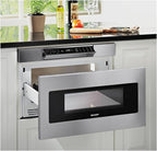 SHARP SMD3070ASY Microwave Drawer Oven, 30-inch, 1.2 Cubic Feet, 950 Watt, Concealed Angled Touch Control Panel with Digital LCD Display, Stainless Steel