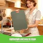 Plastic Cutting Boards Set of 3 for kitchen,Flexible Cutting Mats for Cooking, 100% Non-Slip Cutting Board for Fruit Meat and Vegatables, BPA-Free and Dishwasher Safe with knife (14 in Green/Orange)