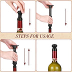 Honoson 72 Pieces Wine Stopper Silicone Resealable Pump Vacuum Saver Practical for Kitchen Supplies Bottle Tools (Black)