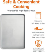 Amazon Basics Ceramic Nonstick Baking Sheet & Cooling Rack Set, Dishwasher Safe, Oven Safe, Half Sheet Size, Gray, 1-Pack