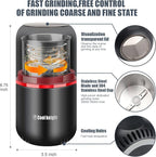 COOL KNIGHT Herb Grinder [large capacity/fast/Electric ]-Spice Herb Coffee Grinder with Pollen Catcher/- 7.5" (Black)