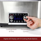 8 Quart 12-in-1 Deluxe Multi Cooker with Sous Vide Function, Programmable Electric Pressure Cooker with Non-Stick Pot, Glass Lid & Adjustable Temperature Settings for Family Meals