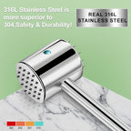 2-in-1 Real 316L Stainless Steel Meat Tenderizer Mallet Hammer,1.09lb Heavy Duty Meat Tenderizer Tool with 19 Sharp Spikes for more Flavor,Professional Meat Pounder,Dishwasher Safe & Long-Lasting
