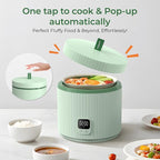 Compact Mini Rice Cooker Small Kitchen 3-Cup (Uncooked) / 6-Cup (Cooked), Non Stick Ceramic Inner Pot Rice Maker, 24H Timer Delay, Auto Keep Warm, 8 Functions Multicooker For Brown Rice, Steam, Soup