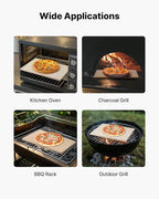 VEVOR Pizza Stone, 20 x 14 x 0.6 in Rectangular Cordierite Pizza Stone, 1450℉ Heat-Resistant Cook Stone, Extra Large Baking-Stone with Metal Peel, Scraper, for Kitchen Bake Oven, BBQ Grill