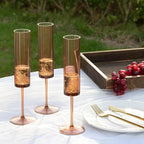 24 Pack Acrylic Amber Champagne Glasses Dark Orange Wine Glasses Terracotta Champagne Flutes Champagne Flutes Goblets for Wedding Reception Cocktail Cups Wedding Toasting Glasses Terracotta Decor