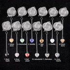5 Pcs Tea Filter Stainless Steel with Heart Crystal Energy Stone Tea Strainers with Fine Mesh Extend Chain Hook Tea Ball Infuser for Loose Tea Leaves Spices Seasonings