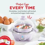 Dash Rapid Egg Cooker - Boiler, Poacher & Steamer - Includes Measuring & Recipe Guide - Dishwasher Safe - BPA Free - Holds 7 Eggs, Lavender