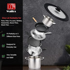 Universal Lid for Pots, Pans and Skillets - Tempered Glass with Heat Resistant Silicone Rim, Fits 11", 12" and 12.5" Diameter Cookware